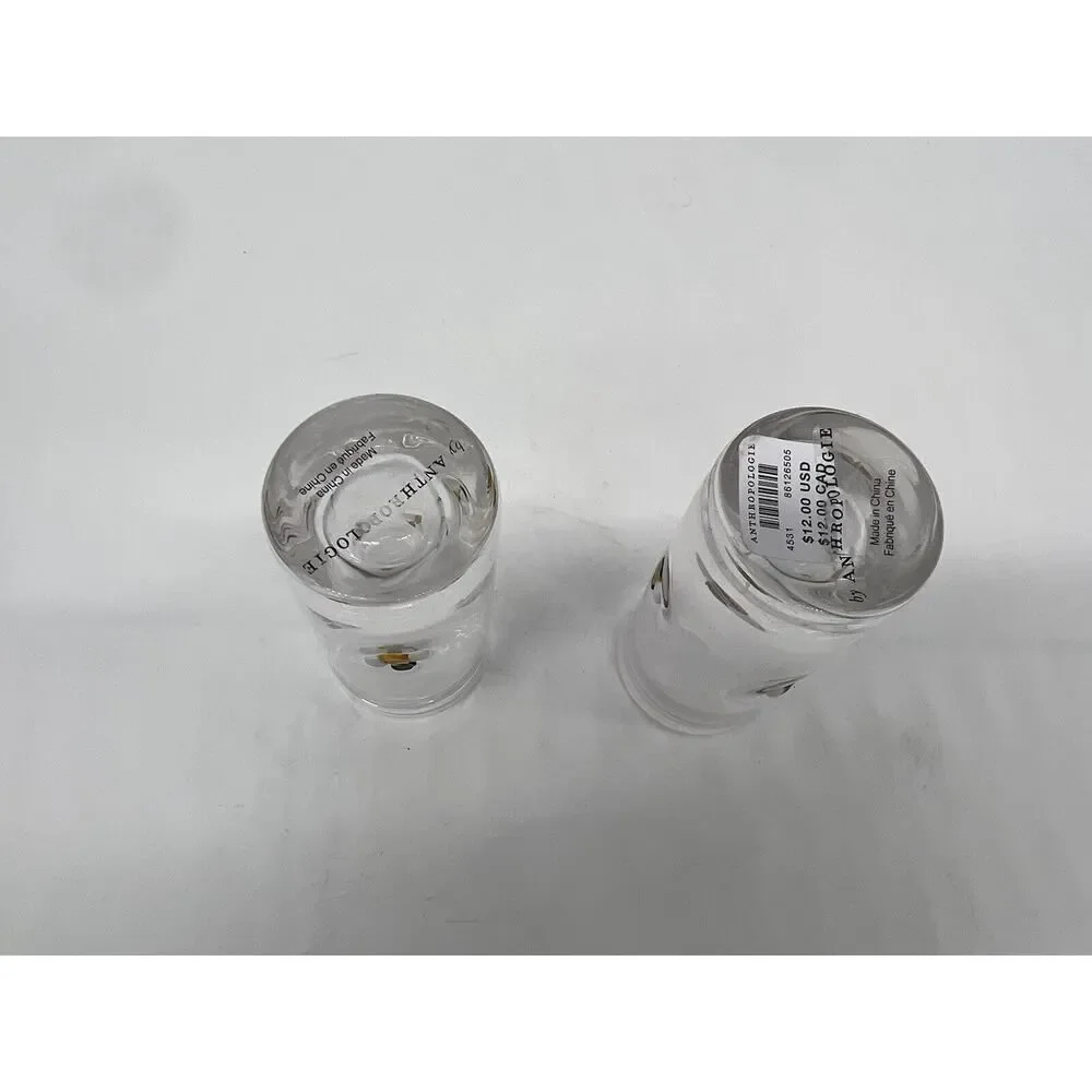 Anthropologie Icon Shot Glass Drinking Glasses Bumblebee Set of 2